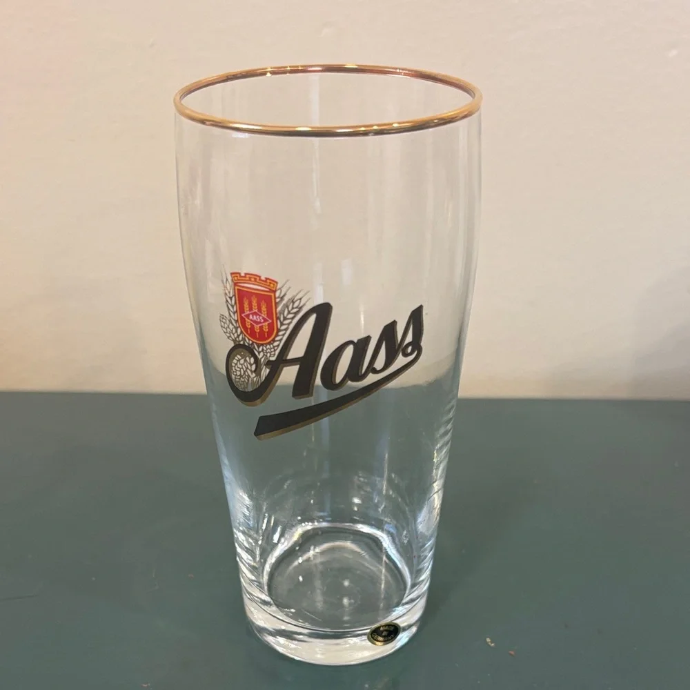 Vintage Aass Gold-Rimmed Drinking Glass